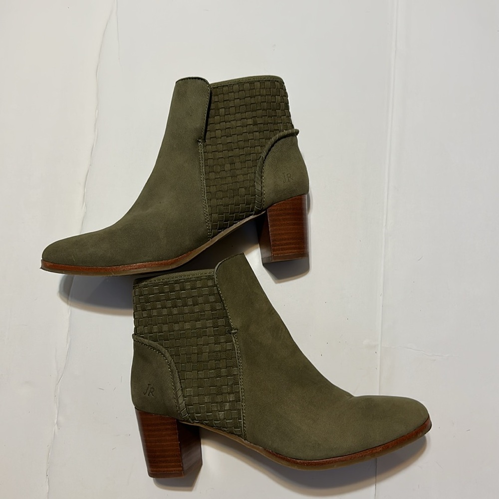 Jack Rogers Green Ankle Booties with Stacked Heel - Picture 7 of 9